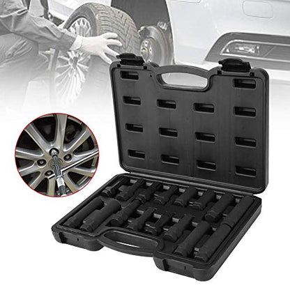 Car Wheel Removal Tool, 16Pcs Car Wheel Locking Lug Nut Master Set Lock Key Removal Tool Kit