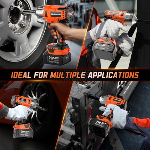 1300N.m(960Ft-lbs) Cordless Impact Wrench 1/2" Brushless High Torque Impact Wrench with 2x 4.0Ah Batteries, 6 Sockets, Charger, Extension Bar for Car, RV, Truck Wheel Lug Nuts