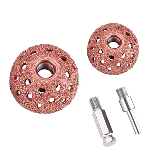2Pcs 42mm & 55mm Tire Buffing Wheel Grinder & Patch Tool with Linking Rod | Thread Adapter Tire Repair Grinding Head Tire Patch Roller for Low & High Speed Tire Buffer - color: 42mm 55mm