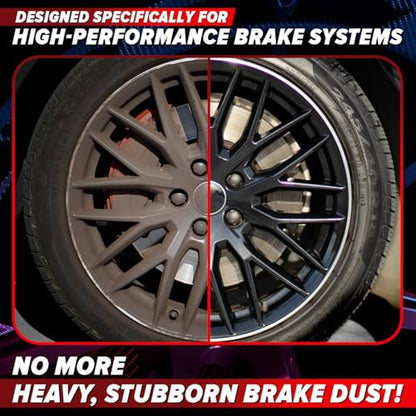 Carfidant Rim Reactor Wheel & Rim Cleaner Spray – Removes Brake Dust & Grime - Thick Gel, Dilutable - pH Neutral, Non-Acidic Tire Cleaner - Safe for Chrome, Black, Painted & Alloy Wheels - 16 fl oz - size: 16 Fl Oz (Pack of 1)