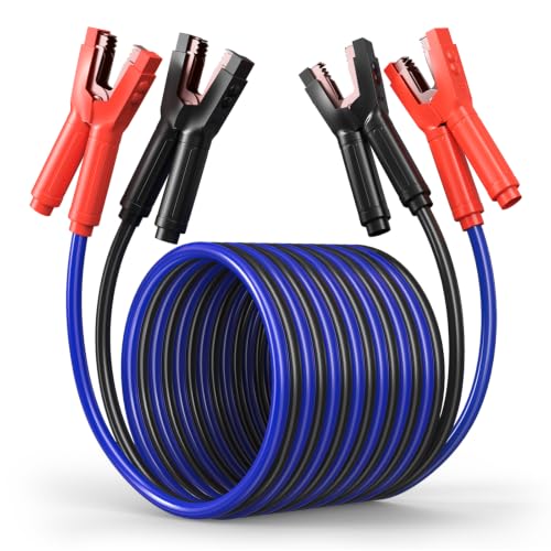 SAFEMATE 0 Gauge Heavy Duty Jumper Cables, 20 Feet 1000 Amp Automotive Booster Cables for 12V & 24V Vehicles, Jump Starting Dead or Weak Batteries – Jumper Cables Kit with Carry Bag