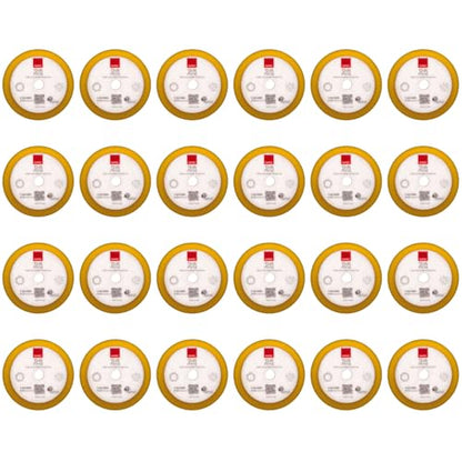 RUPES 9.DA100M Pack of 24 Yellow D-A Fine Finishing Foam Pads 100mm | Ideal for Paint Correction & Gloss Enhancement | Moderate to Fine Defect Removal | Compatible with 4" Backing Plate - size: Fine 100mm, style: Pack of 24