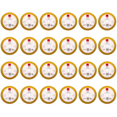RUPES 9.DA100M Pack of 24 Yellow D-A Fine Finishing Foam Pads 100mm | Ideal for Paint Correction & Gloss Enhancement | Moderate to Fine Defect Removal | Compatible with 4" Backing Plate - size: Fine 100mm, style: Pack of 24