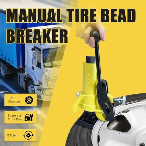 Manual Tire Bead Breaker with Handle and Rubber Pad, Tire Change Tool for Aluminum Alloy Hubs