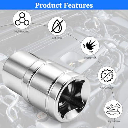 2 Pcs 1/2" Drive 14mm Shallow Impact Socket | Anti-Rounding 12 Point Design, Square Chamfered Opening, Easy Removal of Axle Nut - color: Shallow, size: 14mm