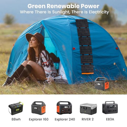 FlexSolar 2PCS 60W Portable Solar Panels Chargers with PD3.0 USB-C,QC3.0 USB-A and DC Outputs Foldable IP67 Waterproof Power Emergency Camping for Small Power Station Generator,Phones, Power Banks - color: S-60W*2