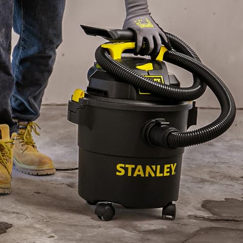 STANLEY Shop Vac SL18115P, 5 Gallon Peak 4 Horsepower Wet Dry Vacuums, Blower 3 in 1 Functions 15 Feet Cleaning Range for Garage, Carpet Clean, Shop Cleaning, Car Detailing with Attachments - size: 5 Gallon, 4.0 HP AC