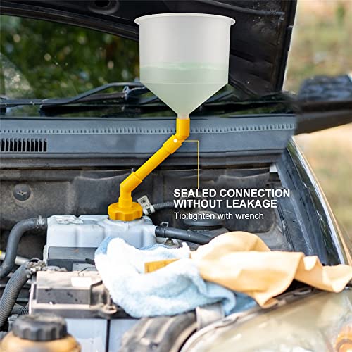 15-Piece Car Radiator Coolant Funnel Kit for Easy Coolant Refilling & Drip Prevention - Ideal for Automotive Enthusiasts