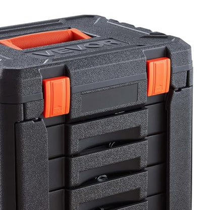 VEVOR 297 PCS Mechanic Tool Set with 4-Drawer Tool Box 1/4" 3/8" 1/2" Drive | SAE & Metric Socket Set, Car and Motorcycle Tool Kit with Combination Wrenches, Bits, Ratchets, Spark Plug Sockets - size: 1/4"&3/8"&1/2", style: 297 PCS