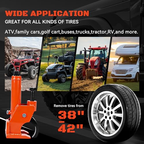 Manual Tire Bead Breaker Tool, Heavy-Duty Rim-Safe Bead Breaker with Rubber Pad for 38–42 Inch Tires, Portable Tire Repair Tool for ATVs, UTVs, Tractors, Trucks & Off-Road Vehicles