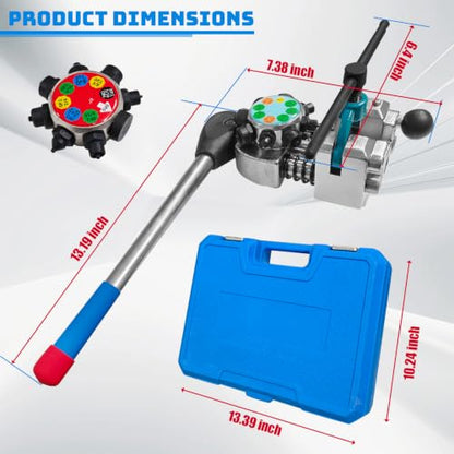 Brake Line Flaring Tool Kit, Double Flare Tool & Bubble Flare Tool for Brake Tubing | 45 & 37 Degree Flaring Tool, Fits 3/16" 1/4" 5/16" 3/8" 4.75mm Metal Tubing, Suitable for Car Repair and DIY Fabrication - size: 45 & 37 Degree