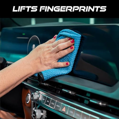 VIKING Glass Microfiber Cleaning Cloth for Car and Home 2 Pack, Glass Towels for Mirror, and Picture Frames, and Car Detailing Kit, 16 inch x 16 inch, Blue - size: 2 Pack