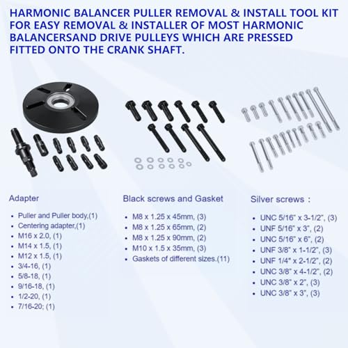 ZKTOOL Harmonic Balancer Puller Removal & Install Tool Kit for Buick Regal Lacrosse GL8 Lu ZUN,Crankshaft Pulley Removal Tool