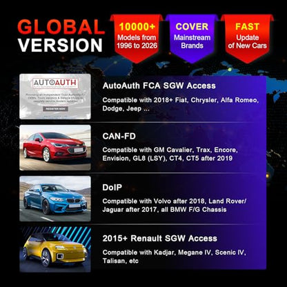 OTOFIX D1 Lite 2026 Bidirectional Scan Tool, 2 Years Free Update, 38+ Services, All System Diagnostic Scanner, Active Tests, AutoAuth FCA SGW, AutoVIN, CAN FD & DoIP, 99% Car Coverage