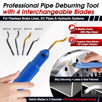 Brake Line Kit with Deburring Tool - 3/16" and 1/4" 25ft Copper Coated Brake Line with Fittings, Complete Repair Set for Cars & Trucks & DIY, Includes Single Flare Tool, Bender and Tubing Cutter - size: S-Single Flare