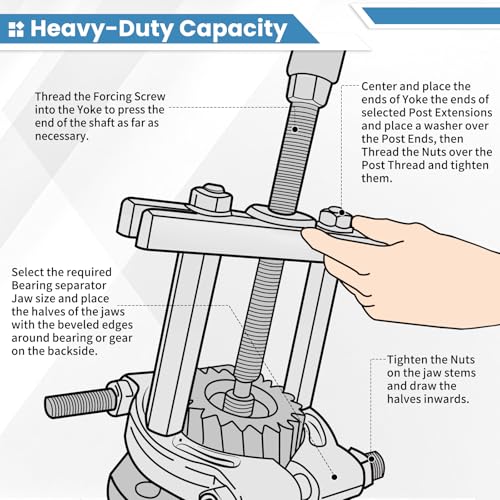 ATPEAM 14pcs Bearing Separator Puller Set 2" and 3" Heavy Duty 5 Ton Bearing Puller