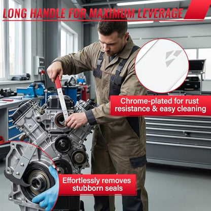 Seal Puller, Oil Seal Removal Tool, Dual Hook Oil Seal Puller with Galvanized Steel & Non-Slip Handle, Precision Seal Installer/Remover for Automotive & Industrial Equipment