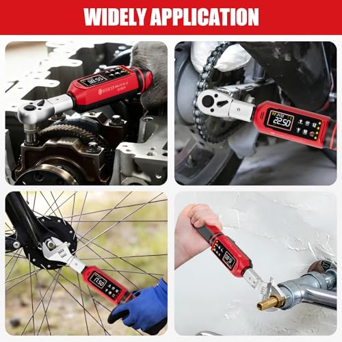 SUERCUP 9x12 mm Adjustable Digital Torque Wrench, 0.66-44.29Ft.Lb/0.9-60N.m | Interchangeable Open End Head 42mm Jaw & 3/8" Ratchet, Vibration/Buzzer/LED Alert, for Split AC, HVAC, Bike & Moto Repair - size: 0.66-44.29Ft.Lb/0.9-60N.m(9x12 mm)