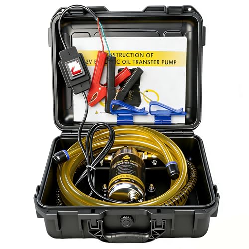 12V 100W Oil Transfer Pump Set, Fast 1-4L/min Flow for Gear, Transmission, Lubricating Oil Changes, Mess-Free Fluid Transfer Pump, Electric Transfer Pump for Cars, Trucks, Boats, Lawnmowers - color: SET 02