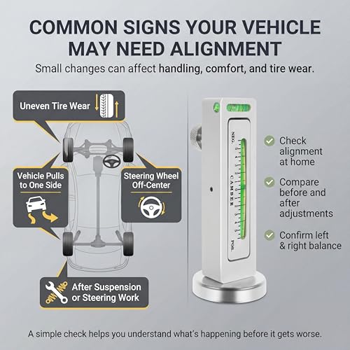 2 Pack Adjustable Magnetic Gauge Tool, Wheel Camber, Caster Pillar and Wheel Alignment Tools for Automotive Truck RV Tire Repair - color: White