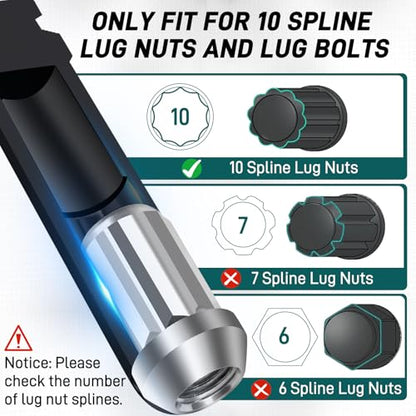 10 Spline Lug Nut Key Set, 3 Piece | Compatible with Bimecc 10 Spline Lug Nut Socket, Replacement for TA20-17/19,TA20-19/21,TA23-21/22, Double Layer Reinforcement - size: TA20-17/19 & TA20-19/21 & TA23-21/22
