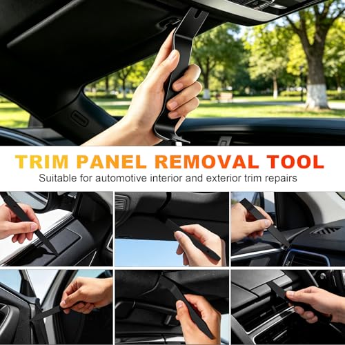 10 Pcs Car Trim Removal Tool Kit with Plastic Pry Tool and Clip Pliers for Car Panel Dashboard Door Clips and Upholstery,No Scratch Auto Trim Rivet Clip Removal Tool Set