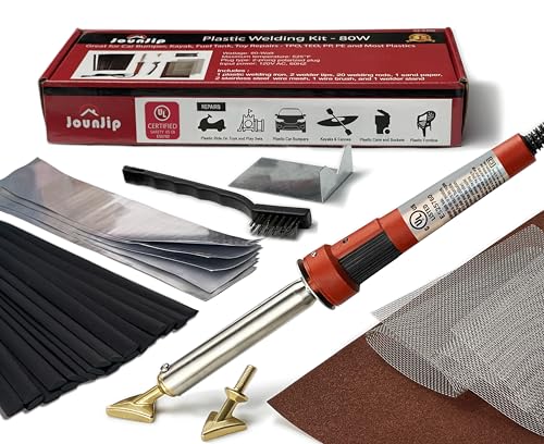 JOUNJIP Standard Plastic Welding Repair Kit UL-Certified Plastic Welder 80W | Repairs Car Bumpers, Kayaks, Plastic Tanks & Headlight Tabs; Includes 20 Welding Rods; Heats to 525°F - style: Standard Kit