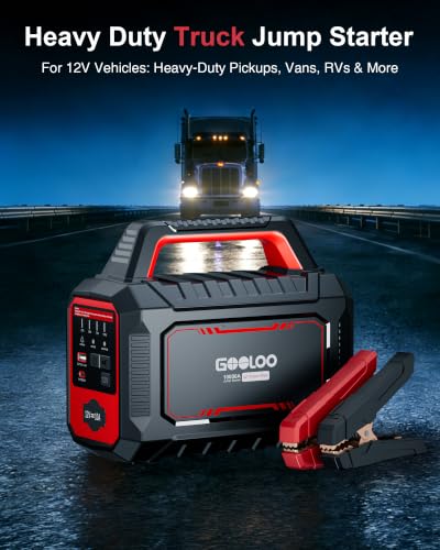GOOLOO GT Truck PRO 10000A Jump Starter with 65W Fast Charge, 64000mAh Portable Car Battery Booster Power Pack (for All Gas All Diesel), Supersafe 12V Jump Box with LED Light, Thickened Jumper Cable
