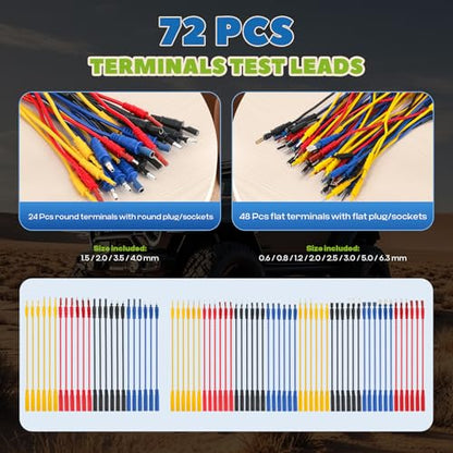 110-PCS Automotive Multimeter Test Leads Kit with Alligator Clips, Banana Plugs & Probes – Professional Circuit Diagnostic Tool for Cars, Trucks, RV (110-PCS)