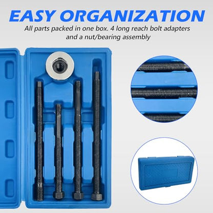 5Pcs Harmonic Balancer Installer Set, Extra Long Crank Pulley Damper Installation Tool for V8 and V6 Engines, Compatible with Dodge Chrysler Ford GM