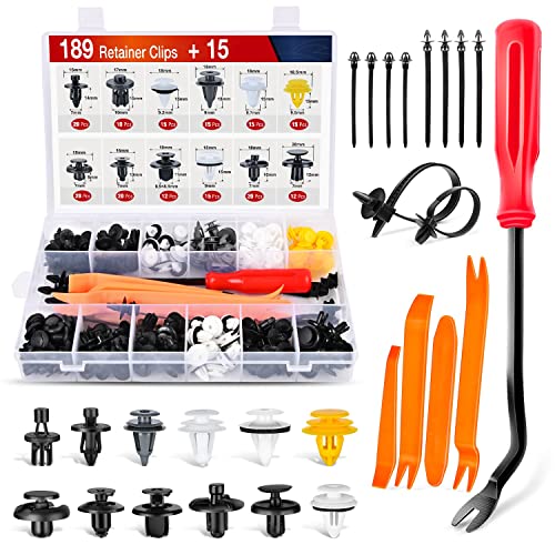 Nilight 189PCS Bumper Retainer Clips with Fastener Remover Car Plastic Rivets Fasteners Push Retainer Kit -Door Trim Panel Clips for Toyota Lexus,2 Years Warranty - color: 189Pcs Clips +Remover