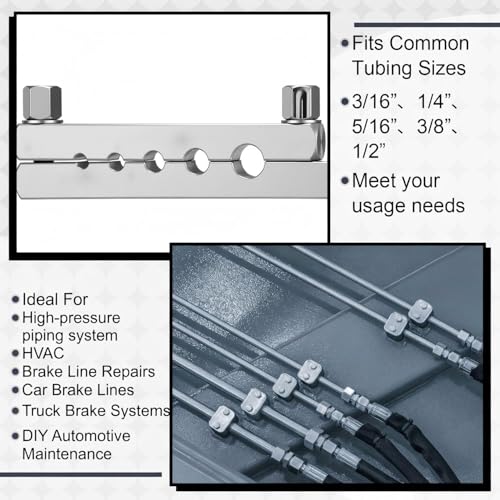 Sosation 45 Degree Flaring Tool for SAE Refrigeration HVAC Tubing Flaring Tool Kit Fittings 3/16'' - 1/2'' 45° Eccentric Single Flare Accessories for Brake Hydraulic Lines Copper Pipe Tube