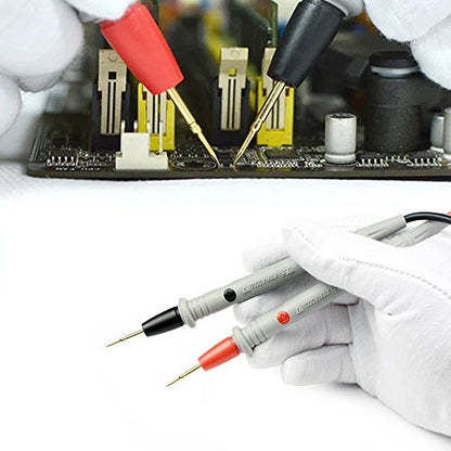 HANDSKIT 10Pcs Multimeter Test Leads Kit,Test Leads Set with Alligator Clips,Test Mini Hooks Probe and Test Probes for Automotive Multi Meter Digital & Ohm Meter
