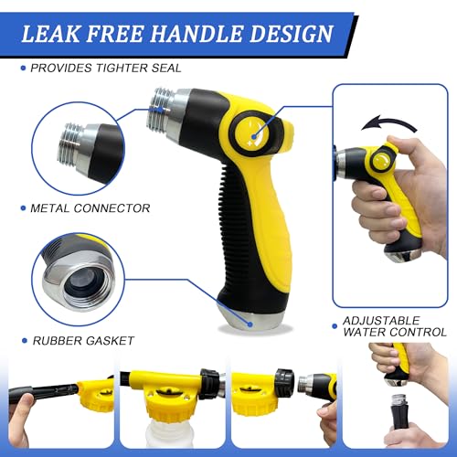 Car Wash Foam Gun Sprayer,Foam Connon for Garden Hose,Cleaning Kit | Car Washing Kit with Washing Sponge & Absorbent Towel, Hose Nozzle for Garden Cleaning, Pet Showering - color: Yellow