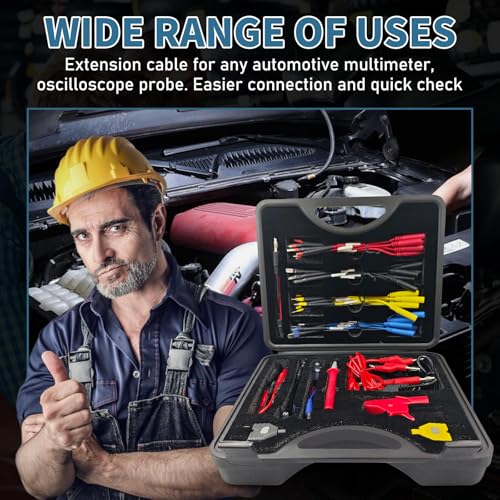 76 Pcs Automotive Circuit Test Lead Kit, Multimeter Test Leads Kit, Electrical Back Probe Kit, Alligator Clip, Acicular Probe, Banana Plug Adapters, Volt Meter Lead (with Carrying Case) - size: 76 PCS