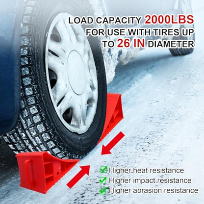 4Pack Wheel Chocks for RV Trailer Non Slip Heavy Duty Red Camper Wheel Chocks with Handle for Easy Removal Polypropylene Wheel Stoppers for Cars Campers Trucks Rvs - color: 4PC Red