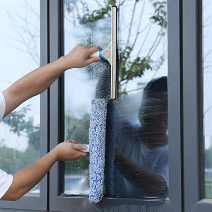 77'' Long Squeegee Window Cleaner Tool for Indoor Outdoor Windows | Professional Window Cleaning Kit with Extension Poles for High Windows Car Windshield Shower Glass Door Solar Panel - size: 6.5 Feet