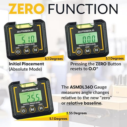 Digital Angle Level Gauge ±0.1° Accuracy - 4-in-1 Magnetic Inclinometer for Camber Caster Alignment Tool & Construction