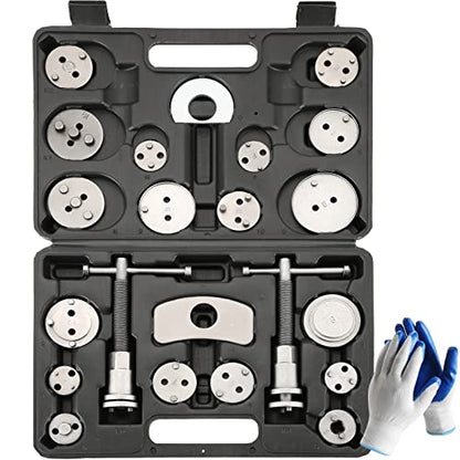 24PCS Disc Brake Caliper Tool Kit | Heavy Duty Brake Caliper Compression Tool for Brake Pad Replacement Reset, Fits Most American European Japanese Autos (Black) - color: Black