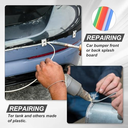Plastic Welding Rods, 10in HDPE Welder Rod High-Strength Waterproof Fit for Repairing Plastic Bumper Kayaks Car Bumpers Motorcycle Tanks DIY Crafts - (7 Pack, 7 Colors)