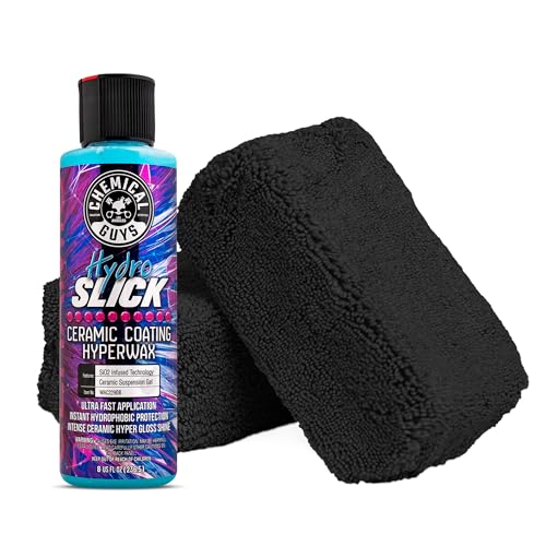 Chemical Guys HydroSlick 8 oz with 2 Applicators - Long Lasting Ceramic Coating Sealant for Cars, Trucks & More - Provides Extreme Gloss and Protection - WAC241