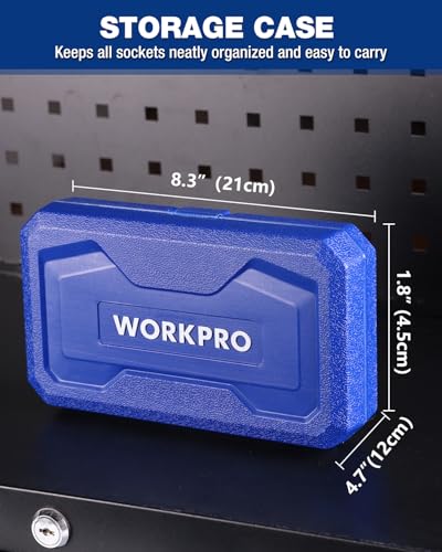 WORKPRO 17 PCS Female E-Torx Socket Set, E4-E24, CR-V Steel | 1/4",3/8",1/2" Drive, Inverted Torx, Storage Case, for Auto & Engine Repair