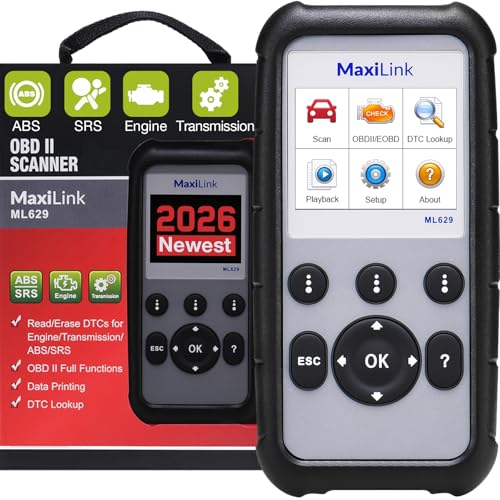 2026 Autel ML629 OBD2 Scanner ABS SRS Engine Transmission Diagnoses OBD II Full Functions Upgraded Version of AL519/AL619/ ML619 for DIYers Professionals