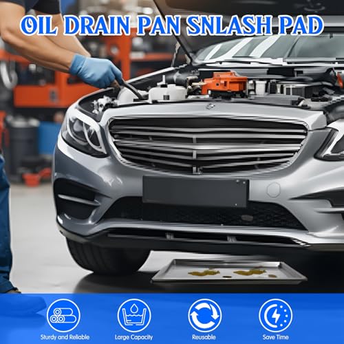 3 Pack Extra Large Oil Drip Pan for Under Car, 35.4 x 24 x 1.6 in Oil Catch Pan, Black Plastic Replacement Tray for Garage Automotive Driveway Washing Machine