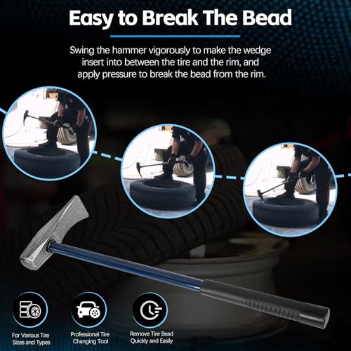 Sunluway Tire Bead Breaker Wedge Replacement for Ken-Tool 35429 Bead Brkg Wg, 32 in, STL, Duck-Billed Tire Hammer for Passenger Car, Truck, SUV, ATV, Motorcycle, Bus, Farm Tractor, Aircraft Tire