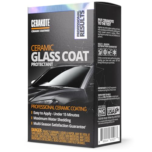 CERAKOTE® Ceramic Glass Coat Protectant - Hydrophobic Automotive Rain Repellant, Long-Lasting and Durable Ceramic Coating, Quick and Easy Application - size: 4 Wipe Kit