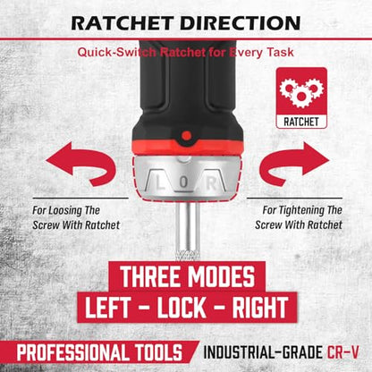 14-Piece 1/4″ Magnetic Ratcheting Screwdriver Bit Set, T4-T40 Torx Bit Set with 1/4 inch Magnetic Bits Driver Multi-bit Ratchet Screw Drivers for Garage, Home, Work, DIY Repair - style: 14 PCS Ratcheting + Torx Bits