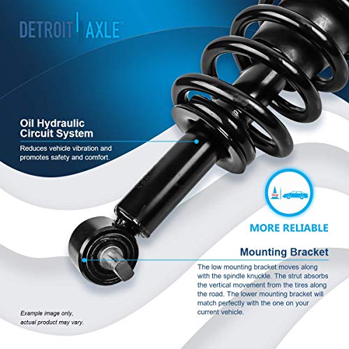 Detroit Axle - 2 Front Struts for 2007-2013 Chevrolet Silverado 1500 | GMC Sierra 1500 [Exc. Electronic Suspension] Complete Struts w/Coil Spring 2008 2009 2010 2011 2012 Replacement Ready Strut - size: 139105 x2/PAIR