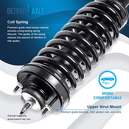 Detroit Axle - Front Struts for 2003-2011 Ford Crown Victoria Lincoln Town Car Mercury Grand Marquis, 2 Struts w/Coil Spring 2004 2005 2006 2007 2008 2009 2010 Replacement - size: 171346 x2/PAIR