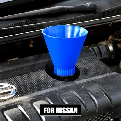 Engine Oil Funnel Spill-Free Hands-Free Compatible with Honda, Nissan, Kia and Hyundai Vehicle for Fast & Easy Oil Change